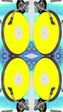 los tocadiscos de dj en vertical