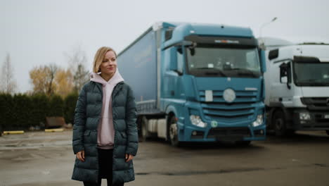 Truck-driver-in-parking-lot