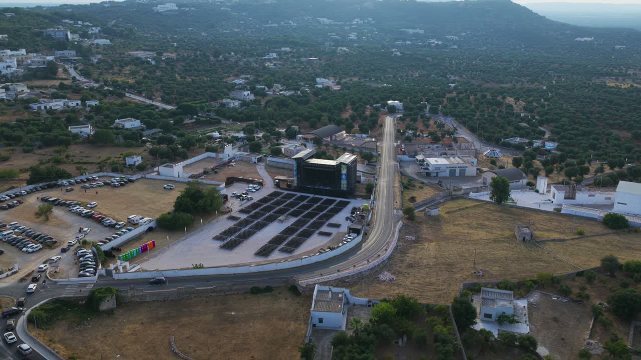 Foro Boario Events Arena, Ostuni, Italy. Aerial drone panoramic view