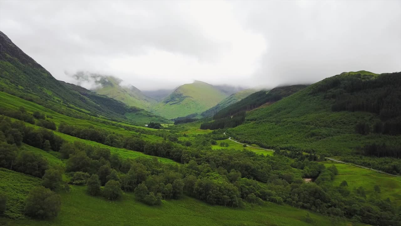 Areal view of the Ben Nevis Valley