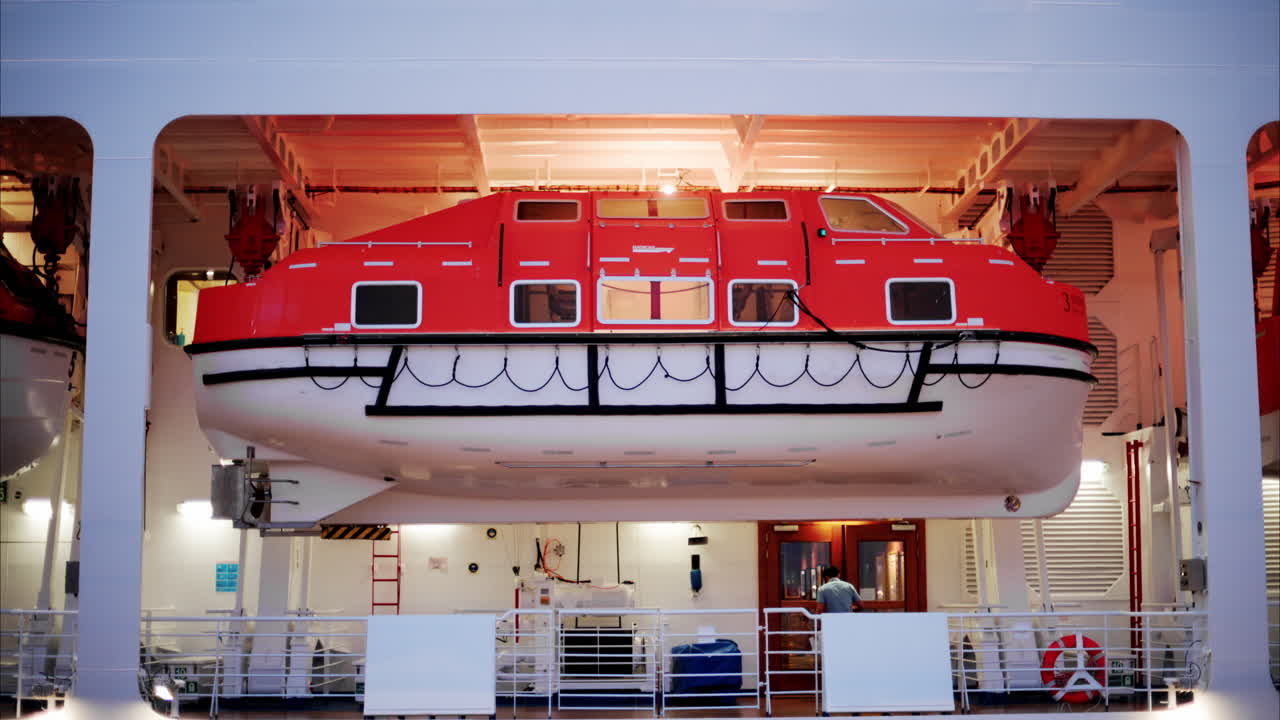 Small lifeboat on a cruise ship in Monaco