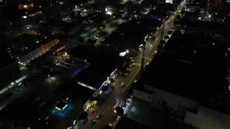 hollywood california at night aerial view