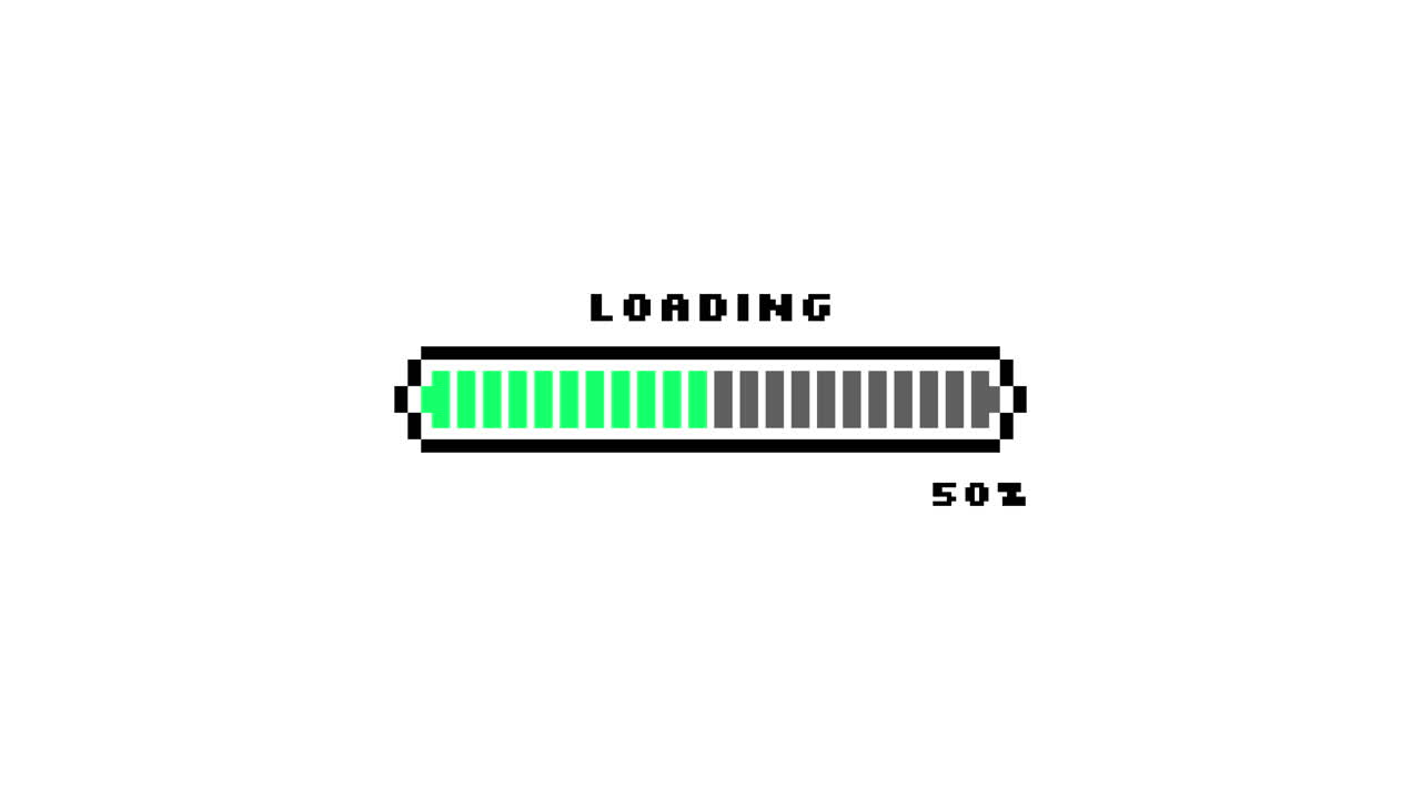 Retro Pixel Art Loading Progress Bar Animation