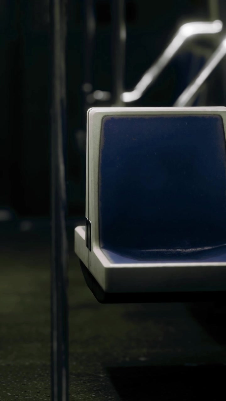 Vibrant blue gym seat inviting rest after an intense workout session