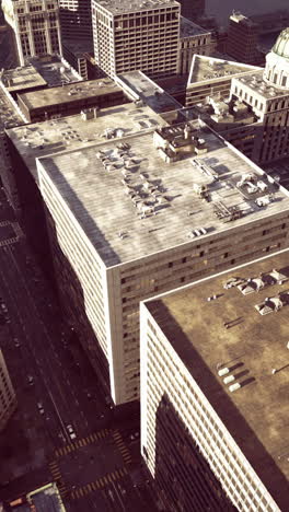 aerial view of a vibrant cityscape with diverse building designs and structures