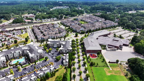 aerial view of residential suburb