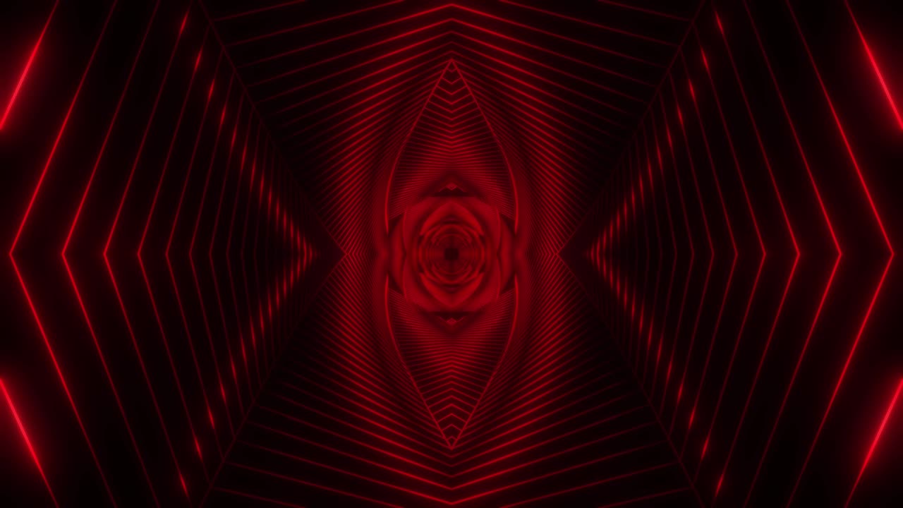 Red Neon Tunnel Visual Effect