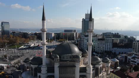 the taksim mosque. taksim square with people