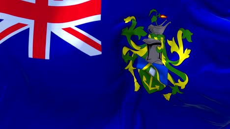 pitcairn islands waving in wind slow motion animation . 4k realistic fabric texture flag smooth blowing on a windy day continuous seamless loop background.