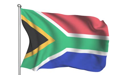 Flag of South Africa in the wind (alpha channel, semi-transparent, loopable)
