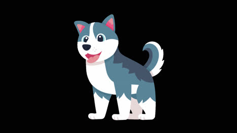 cute cartoon husky