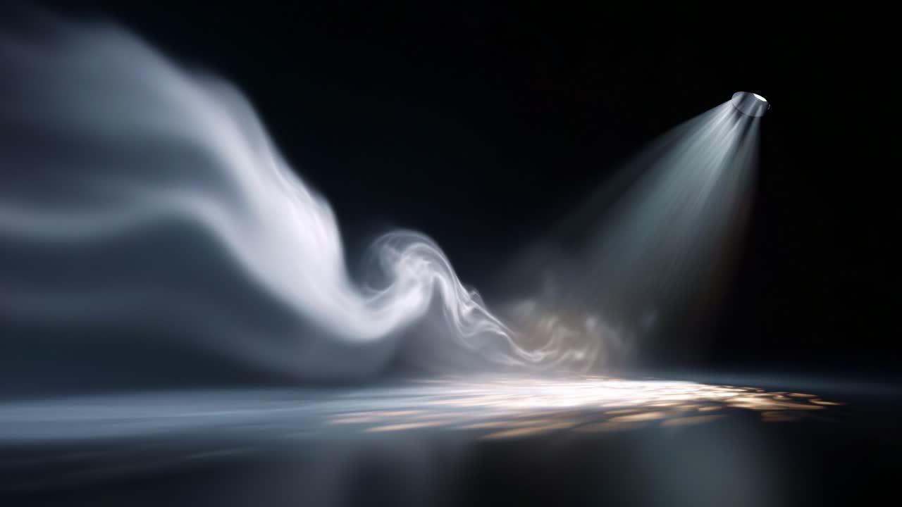 A Captivating Exploration of Ethereal Light and Smoke Interplay, Creating An Enigmatic Atmosphere in a Darkened Space, Highlighting the Beauty of Transitory Elements