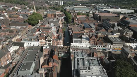 lincoln city centre river witham aerial view