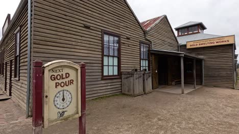 historic gold pour demonstration in ballarat, australia