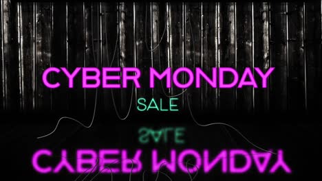 Texto-De-Venta-De-Cyber-Monday-De-Neón-Rosa