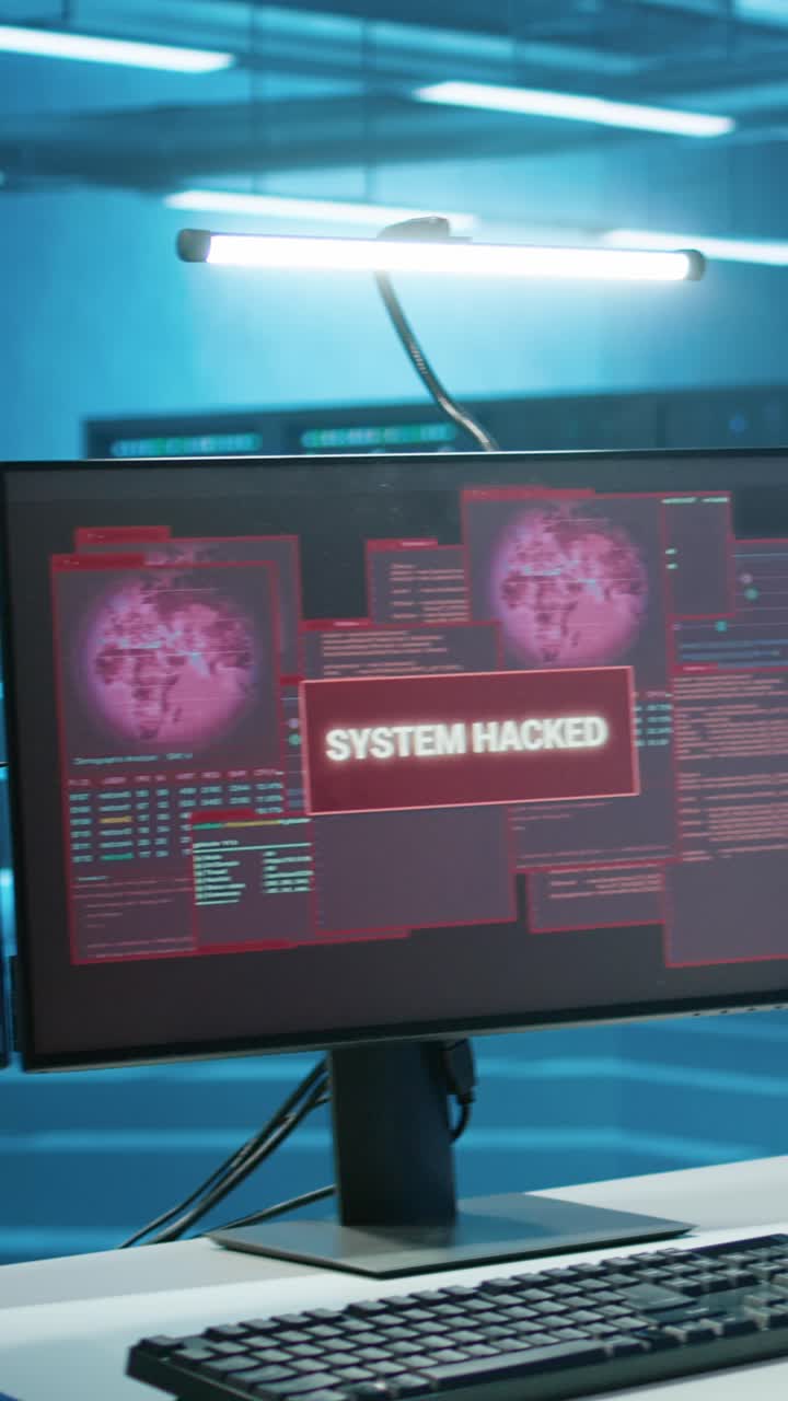 Programmer Reacts to System Hacked Message on Computer Screen