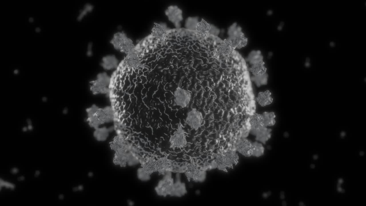 Virus coronavirus microscopico covid 19 cellula ncov infezione corona macro.