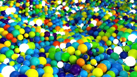 random mound of colored spheres with glow