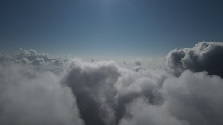 mountains above clouds in Nepal