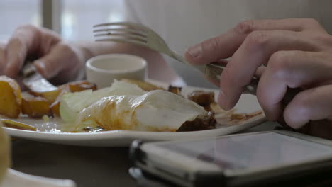 using the smartphone during the meal