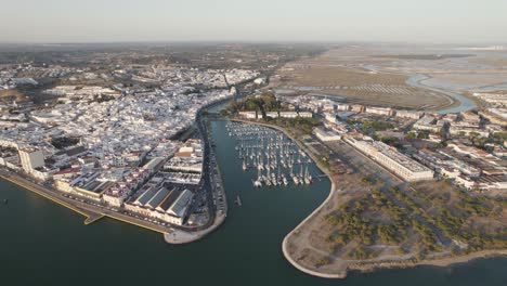 ayamonte harbor and surrounding landscape, andalusia in spain