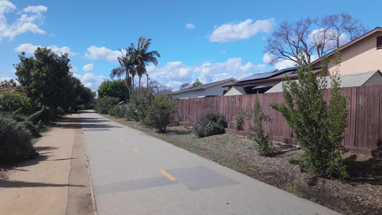A Pathway with Plants in a Suburban Neighborhood