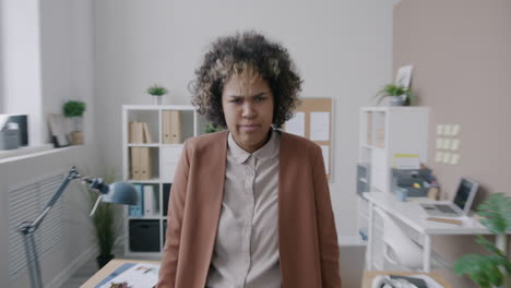 smiling woman in an office