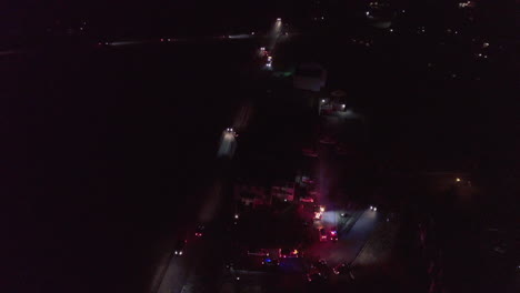 night-aerial-shot-of-ambulance-and-police-cars