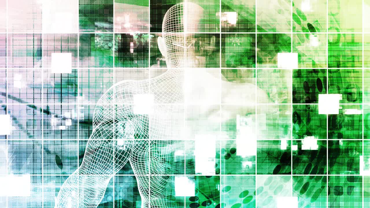 Healthcare Medical Abstract Background with Human Head Nerves Looping