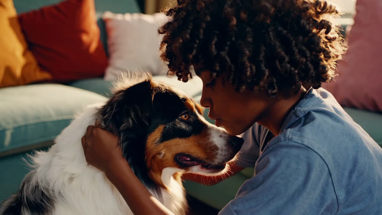 Heartwarming Moments with Australian Shepherds and a Child