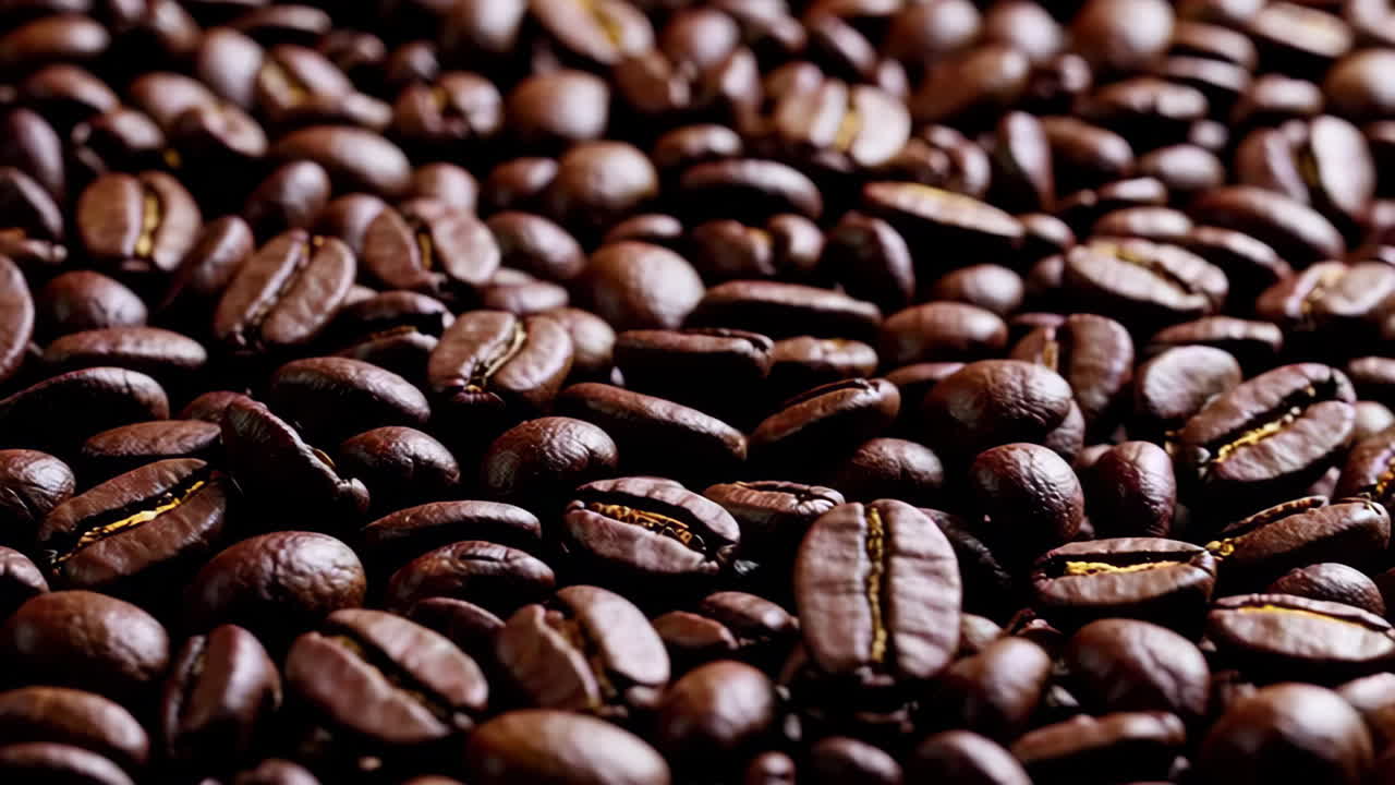 Primer plano de los granos de café