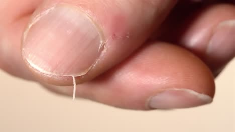personal grooming routine: clipping fingernail with clipper detail