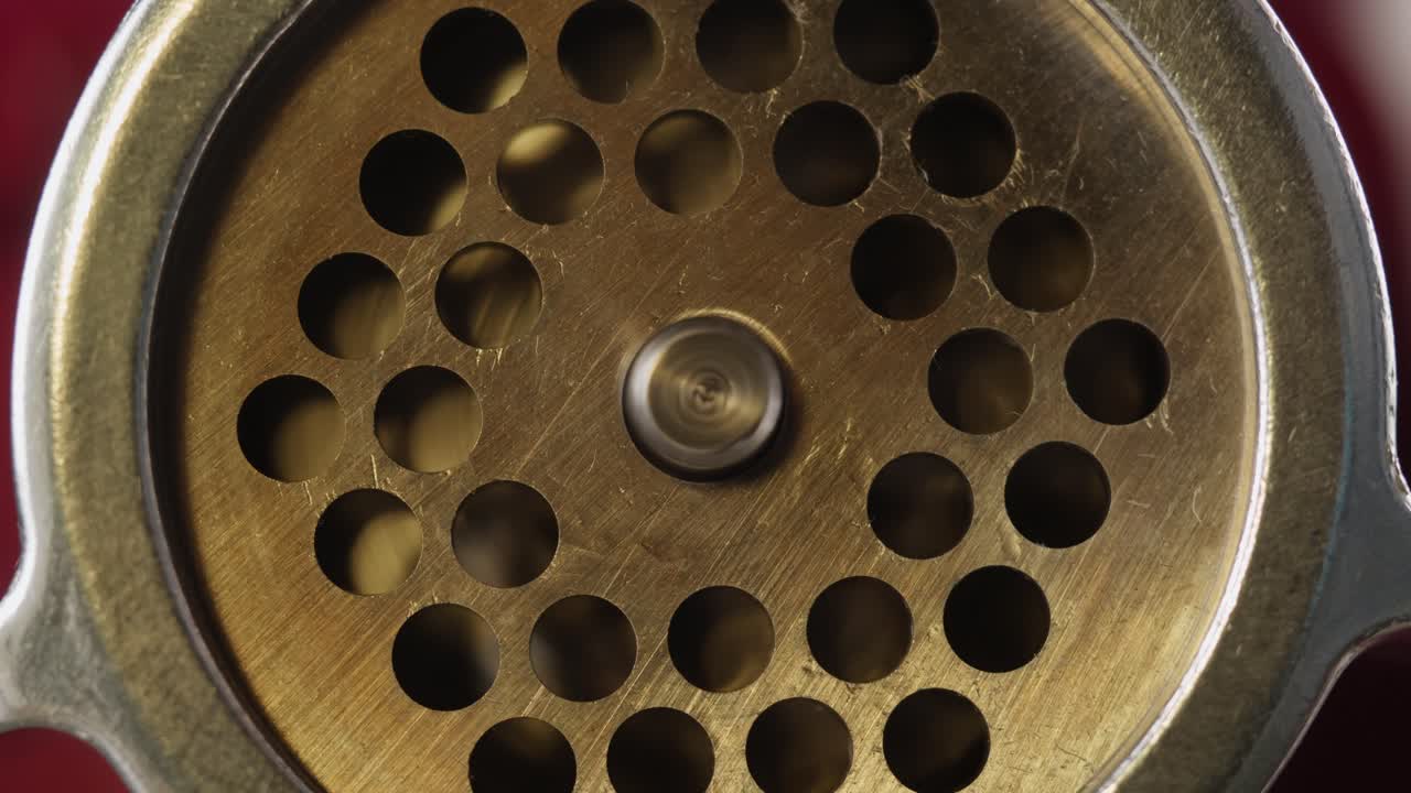 Close-up of a Meat Grinder's Grinding Plate