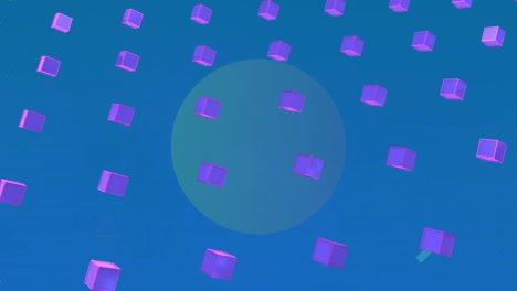 animation of rows of 3d cubes moving over blue background