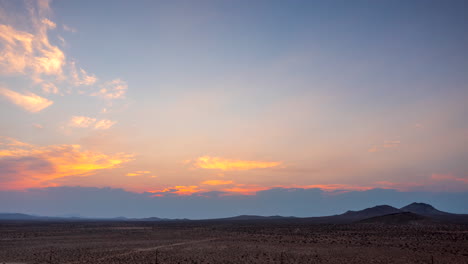 the vast expanse of the mojave desert at sunset - aerial hyper lapse