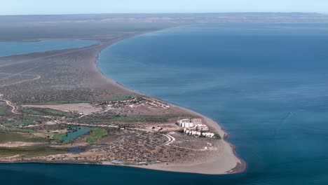 aerial shot of mogote island near la paz, baja california sur mexico