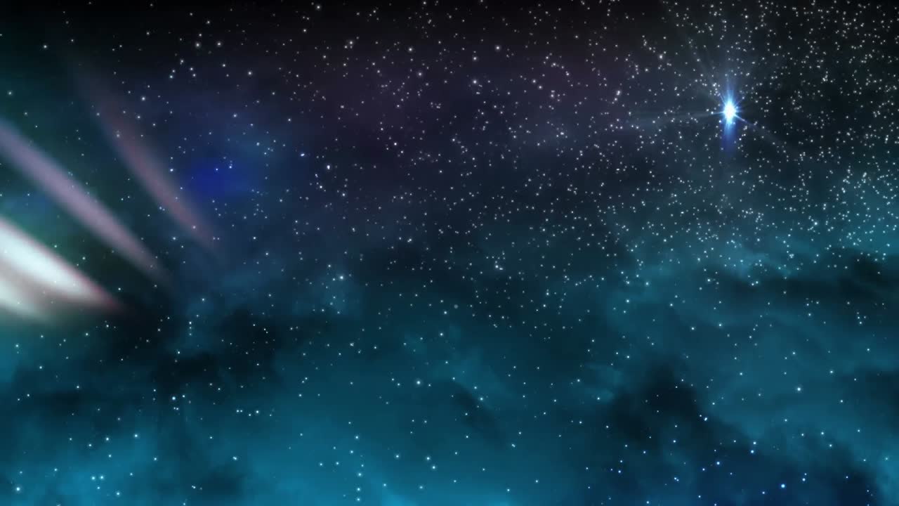 빛의 반점 위에 구름의 애니메이션