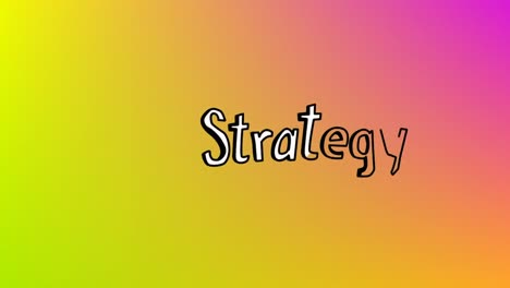 Animation-of-strategy-text-over-colorful-background