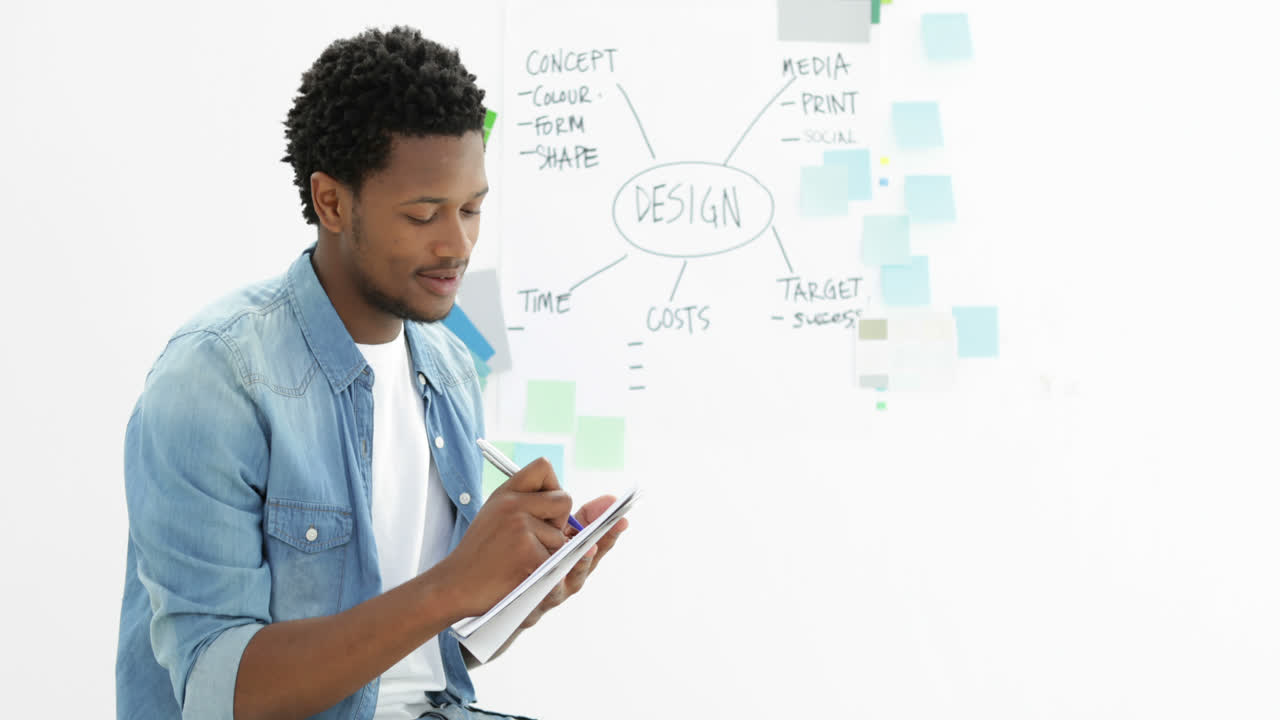 Thoughtful young creative designer working 