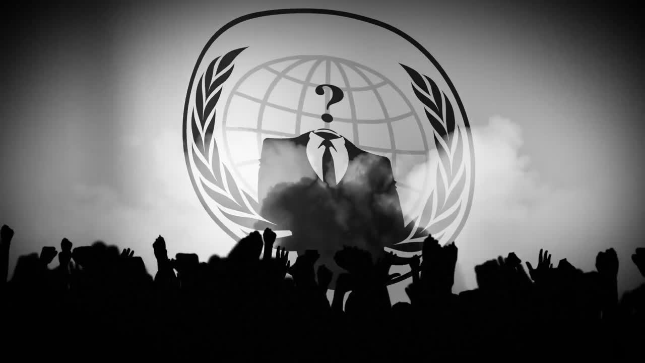 onz와 수트 기호 위에 나타나는 손의 실루 ⁇ 의 애니메이션