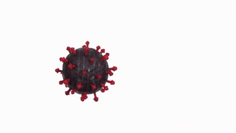 modelo de célula del coronavirus covid-19 que gira sobre el blanco