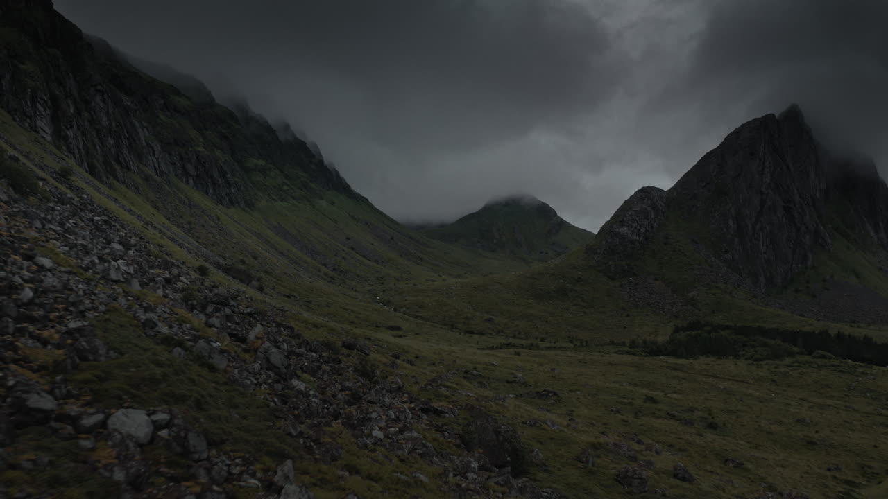 Storm over Lofoten Islands in Norway