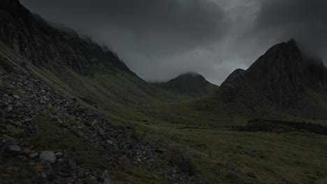 storm over lofoten islands in norway