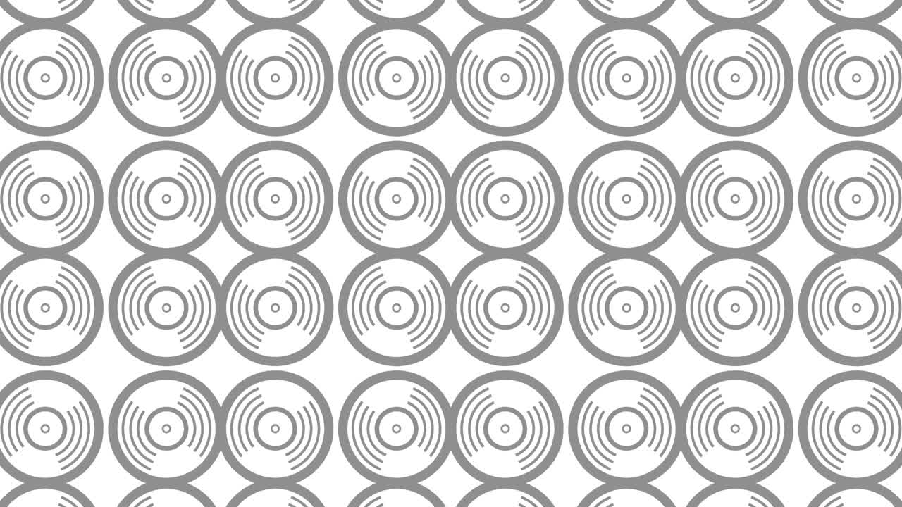 Graphic pattern in black and white with stroboscopic and hypnotic effect, while increasing in size and then reducing it.