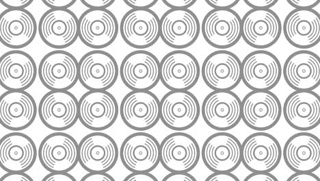 patrón gráfico en blanco y negro con efecto estroboscópico e hipnótico, mientras aumenta en tamaño y luego lo reduce.