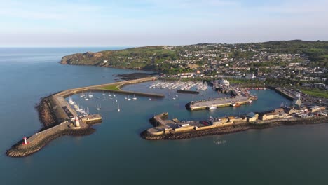 howth pier - 4k cinematic drone footage during sunset - co.dublin - ireland 05.07