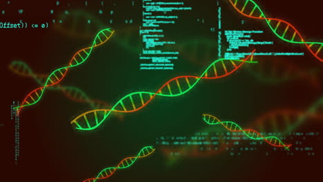 animation of data processing over dna strands