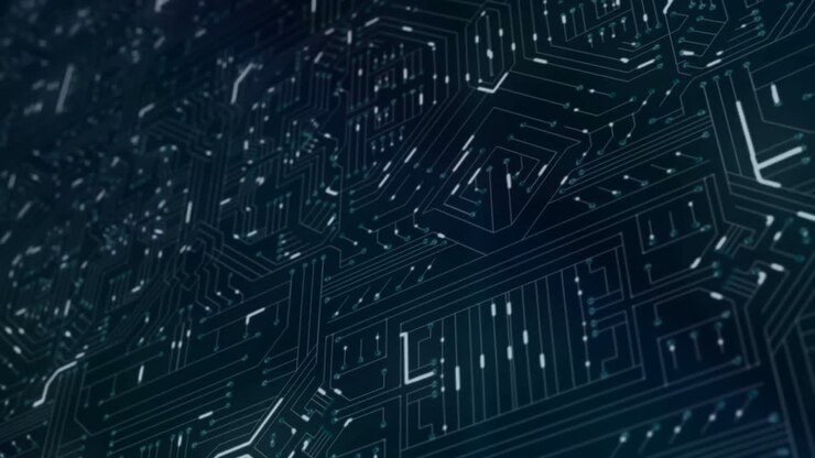 Animazione di una rete di connessioni su sfondo nero