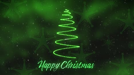 Fröhliche-Weihnachten-Und-Weihnachtsbaum-In-Grün