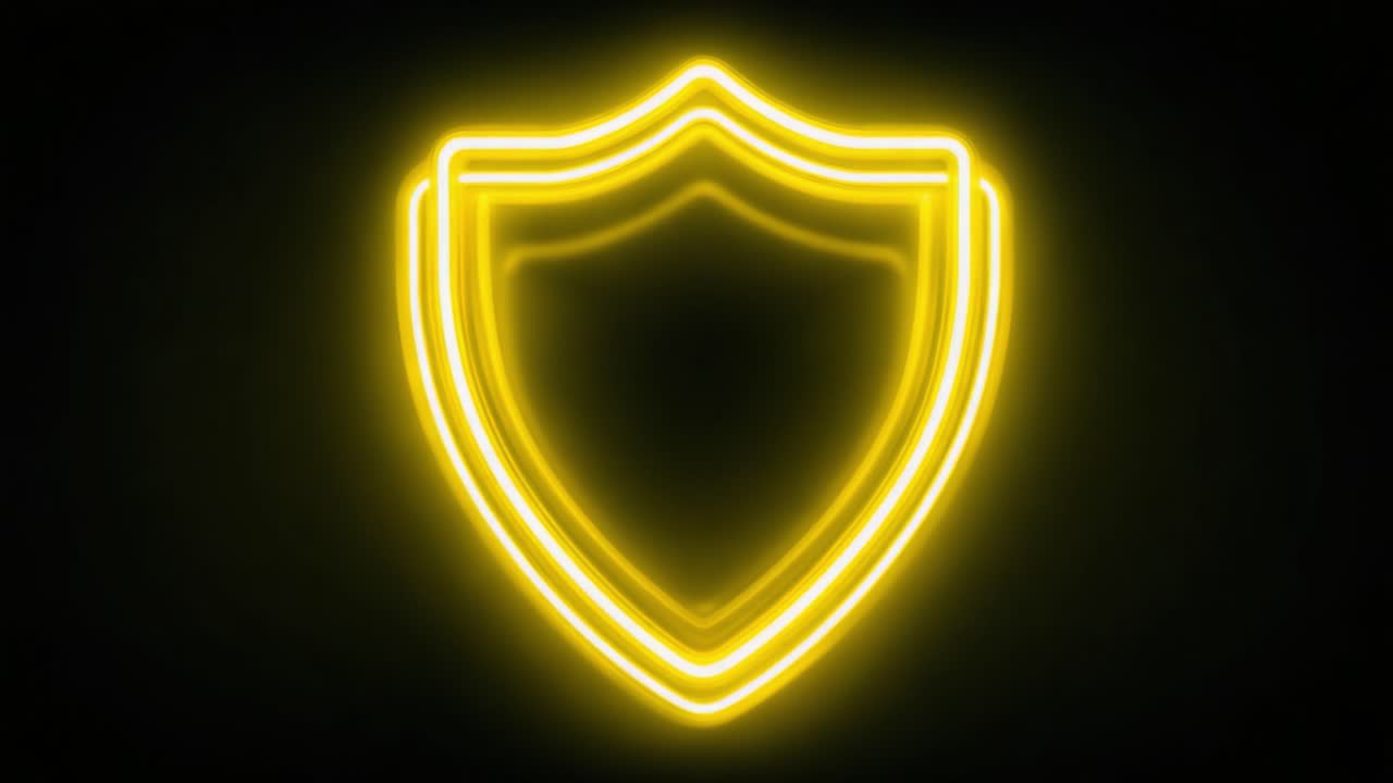 A Vibrant Collection of Neon Shield Icons Switching From Blue to Yellow, Symbolizing Protection and Security in a Striking Visual Contrast